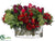 Rose, Dahlia Arrangement - Red Green - Pack of 1