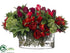 Silk Plants Direct Rose, Dahlia Arrangement - Red Green - Pack of 1