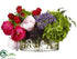 Silk Plants Direct Rose Hydrangea, Peony Arrangement - Green Rubrum - Pack of 1
