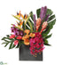 Silk Plants Direct Orchid, Hawaiian Ginger, Bird of Paradise - Purple Orange - Pack of 1