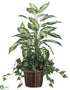 Silk Plants Direct Dieffenbachia, Ivy - Green White - Pack of 1
