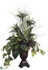 Silk Plants Direct Dracaena, Bromeliad, Potato Leaf - Green Burgundy - Pack of 1