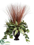 Silk Plants Direct Bromeliad, Ivy, Grass - Green Burgundy - Pack of 1
