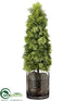 Silk Plants Direct Cedar Cone Topiary - Green - Pack of 1
