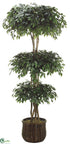 Silk Plants Direct Ficus Triple Ball Topiary - Green - Pack of 1