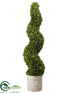 Silk Plants Direct Spiral Cedar Topiary - Green - Pack of 1