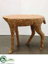 Silk Plants Direct Wood Mosaic Reindeer Table - Brown - Pack of 1