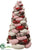 Plaid, Stripe Bean Bag Topiary Tree - Red Green - Pack of 1