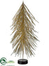Silk Plants Direct Tube Confetti Christmas Table Top Tree - Gold - Pack of 6