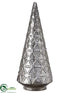 Silk Plants Direct Glass Cone Décor - Silver Antique - Pack of 2