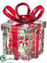 Silk Plants Direct Holly Pattern Gift Box - Red Green - Pack of 12
