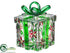 Silk Plants Direct Poinsettia Pattern Gift Box - Green Red - Pack of 6