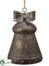 Silk Plants Direct Metal Hanging Bell - Bronze Antique - Pack of 1
