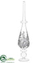 Silk Plants Direct Glass Laced Décor - Silver Clear - Pack of 2