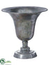 Silk Plants Direct Metal Vase - Silver Antique - Pack of 4