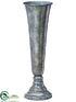 Silk Plants Direct Metal Vase - Silver Antique - Pack of 6