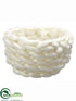 Silk Plants Direct Knitted Wool Basket - White - Pack of 6