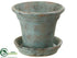 Silk Plants Direct Paper Mache Pot - Turquoise - Pack of 4