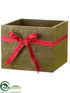 Silk Plants Direct Wood Box - Green - Pack of 4