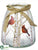 Cardinal Glass Jar - Red White - Pack of 6