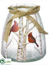 Silk Plants Direct Cardinal Glass Jar - Red White - Pack of 6