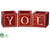 Joy Wood Box - Red White - Pack of 6