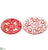 Reindeer Ceramic Plate - Red White - Pack of 3
