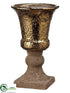 Silk Plants Direct Terra Cotta Urn - Gold Antique - Pack of 6