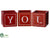 Joy Wood Box - Red White - Pack of 4