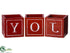Silk Plants Direct Joy Wood Box - Red White - Pack of 4