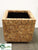 Wood Mosaic Container - Brown - Pack of 1