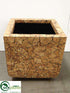 Silk Plants Direct Wood Mosaic Container - Brown - Pack of 1