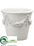 Silk Plants Direct Cement Pot - White Antique - Pack of 1