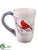 Cardinal Ceramic Cup - White Red - Pack of 2