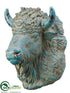 Silk Plants Direct Poly Resin American Bison Wall Decor - Turquoise Antique - Pack of 4