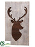 Silk Plants Direct Reindeer Wall Panel - Brown Whitewashed - Pack of 2