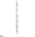 Silk Plants Direct Glittered Pompon Garland - White - Pack of 4