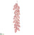 Glittered Silver Dollar Leaf Garland - Red - Pack of 6
