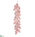Silk Plants Direct Glittered Silver Dollar Leaf Garland - Red - Pack of 6