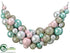 Silk Plants Direct Glittered Plastic Ball Garland - Seafoam Pink - Pack of 2