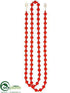 Silk Plants Direct Bead Garland - Red - Pack of 8