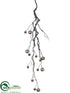 Silk Plants Direct Jingle Bell Garland - Gold Antique - Pack of 12