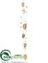 Silk Plants Direct Rhinestone Leaf Garland - Gold - Pack of 12