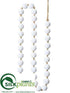 Silk Plants Direct Wood Bead Garland - White - Pack of 20