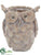 Owl Candleholder - Brown Whitewashed - Pack of 6