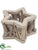 Wood Star Candleholder - Brown - Pack of 6