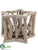 Wood Star Candleholder - Brown - Pack of 4