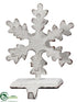 Silk Plants Direct Metal Snowflake Stocking Holder - White Antique - Pack of 1