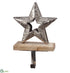 Silk Plants Direct Star Stocking Holder - Silver - Pack of 2