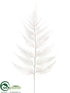 Silk Plants Direct Glittered Fern Spray - White - Pack of 36